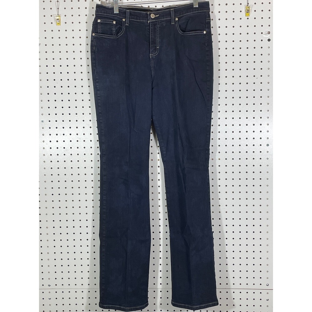 St Johns Bay Womens Stretch Bootcut Jeans Dark Indigo Denim Size 12